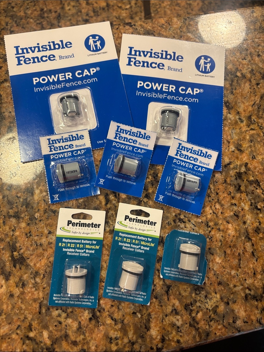 Invisible fence Power Cap & Perimeter Replacement Batteries - Blue/White